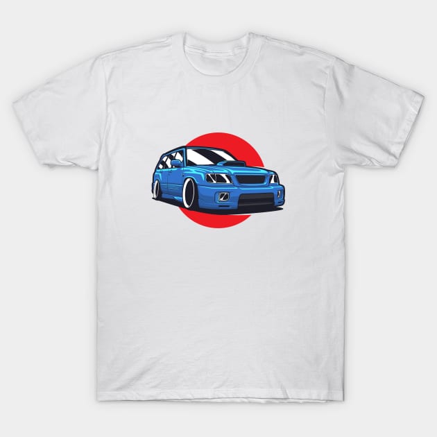 Blue Forester STI JDM T-Shirt by KaroCars